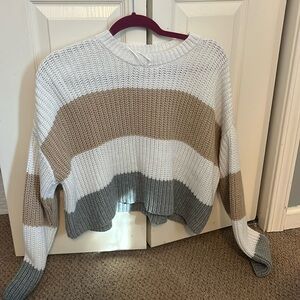 Striped cropped sweater